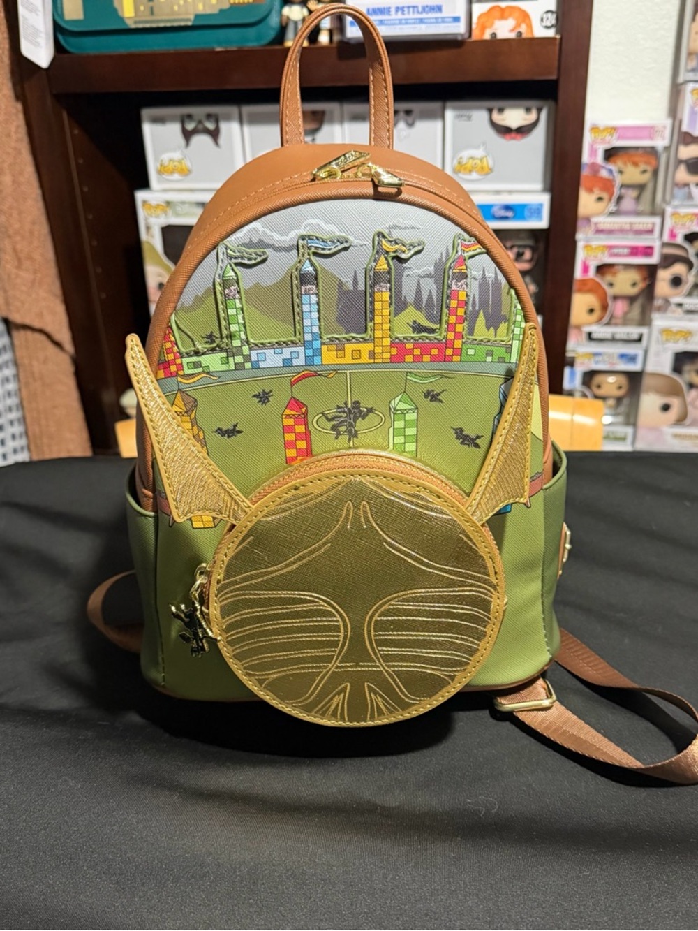 Loungefly Brown and Green Character Mini Backpack
